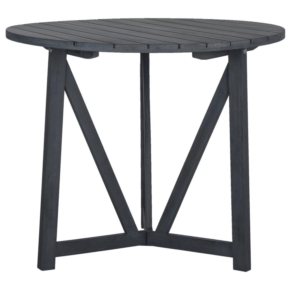 Safavieh Cloverdale Ash Grey Round Outdoor Dining Table Pat6733b The Home Depot