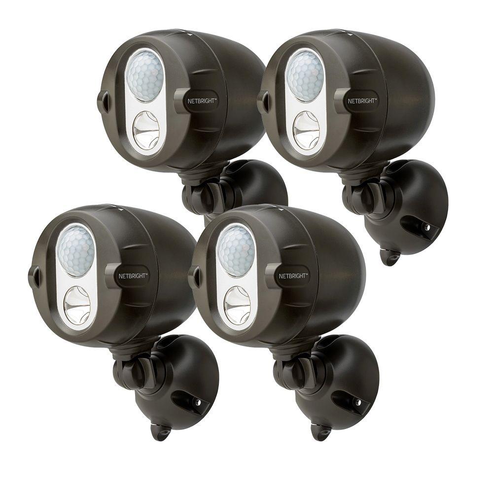 Battery Waterproof Flood Lights Outdoor Security Lighting Networked Wireless Motion Sensing Led Outdoor Spot Light System With Netbright Technology 200 Lumens