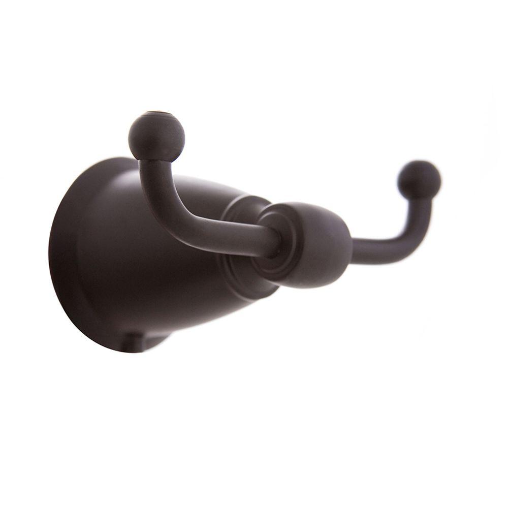 Black Towel Hooks Bathroom Hardware The Home Depot Northland Collection Double Robe Hook In Matte Black