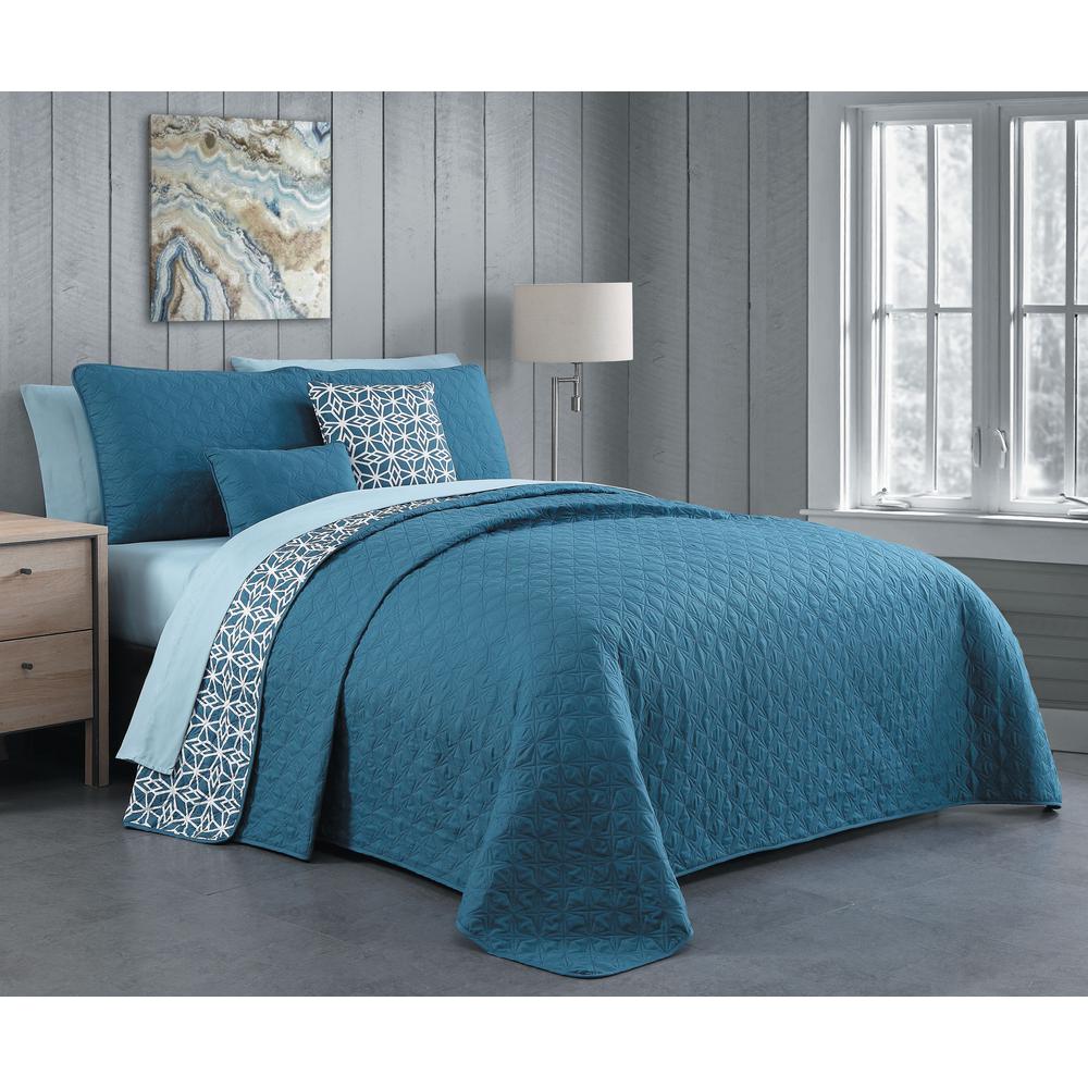 Lincoln 9 Piece Bluestone Queen Quilt Set