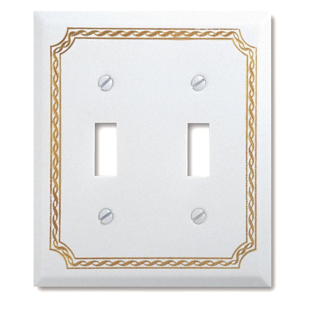 Amerelle Steel 2 Toggle Wall Plate - White-150TTW - The Home Depot