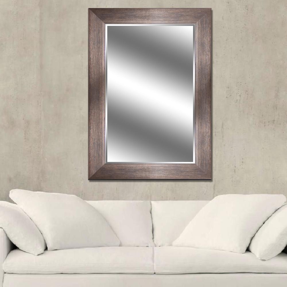 Y Decor Reflections 31 in. x 43 in. Bevel Style Framed Mirror in Bronze