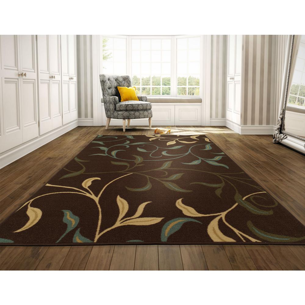 Ottomanson Leaves Design Brown 8 Ft X 10 Non Skid Area Rug Ottomanson Leaves Design Brown 8 Ft X 10 Non Skid Area Rug