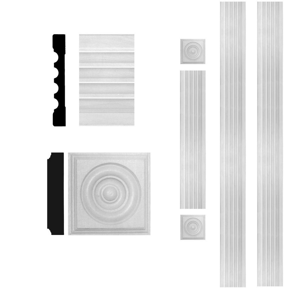 3/4 in. x 5-1/4 in. x 8 ft. MDF Fluted Door Casing Set ...