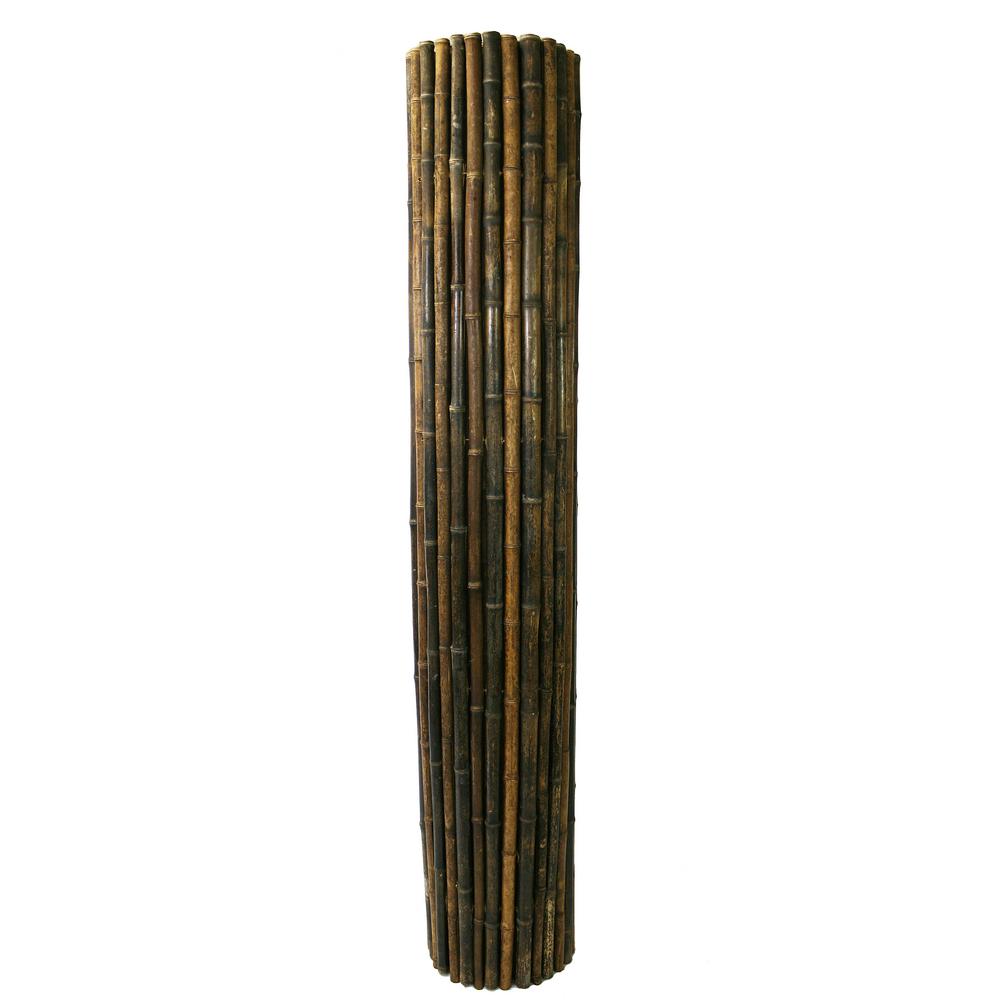 Backyard X Scapes 1 In D X 3 Ft H X 8 Ft W Black Rolled Bamboo