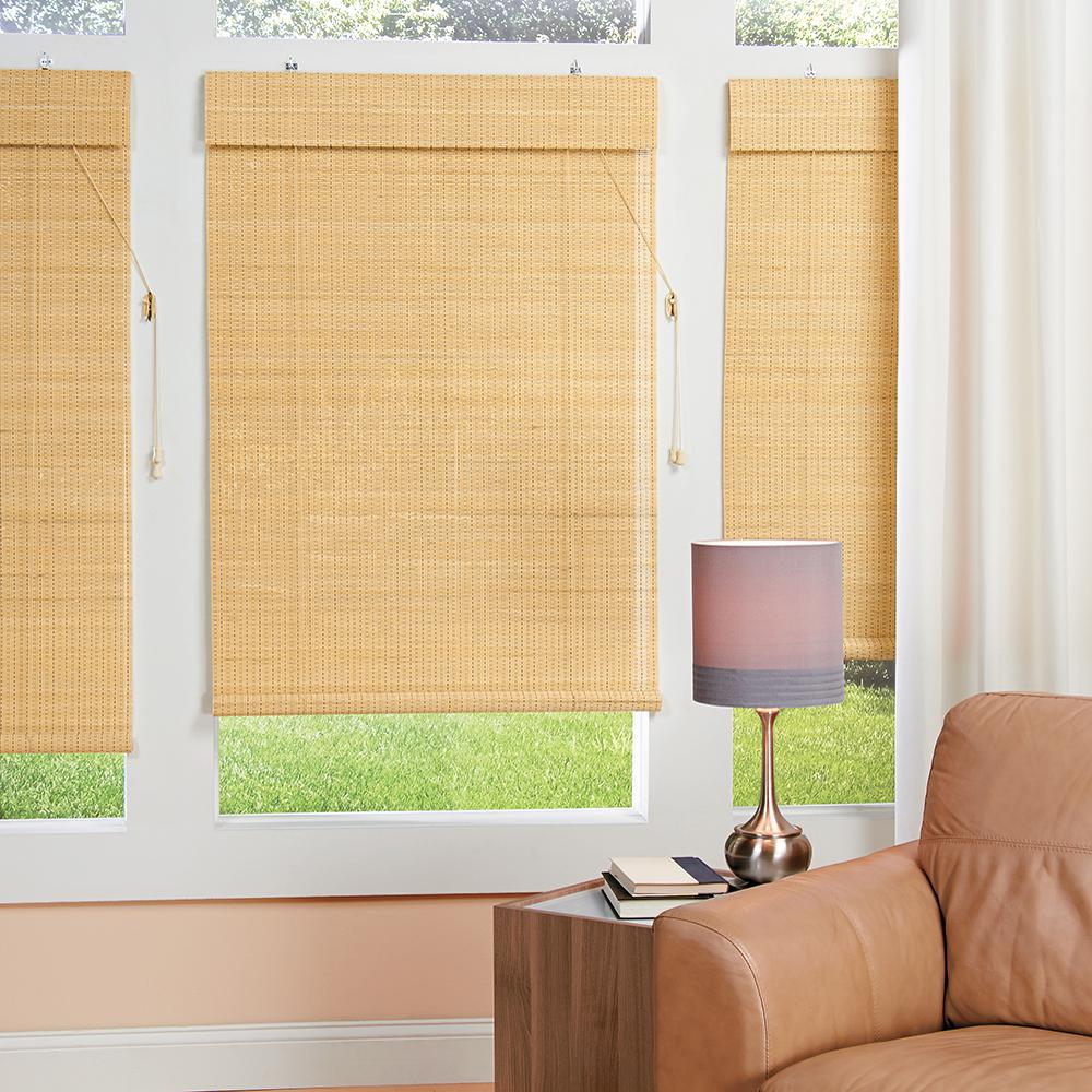 homeBASICS 48 in. W x 52.25 in in. L Natural Horizontal Natural Woven ...