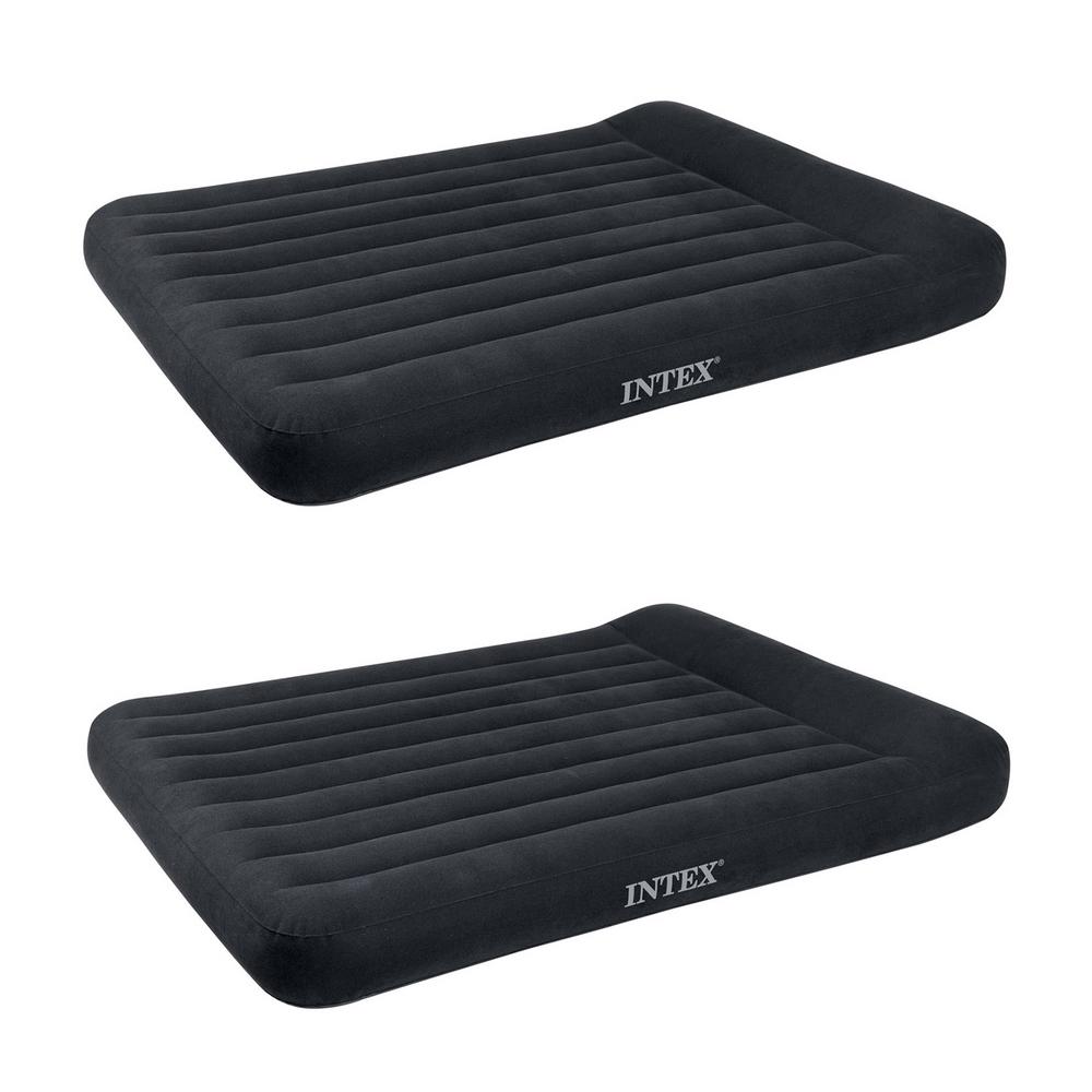 Intex Queen Classic Pillow Rest Airbed Air Mattress With Built In