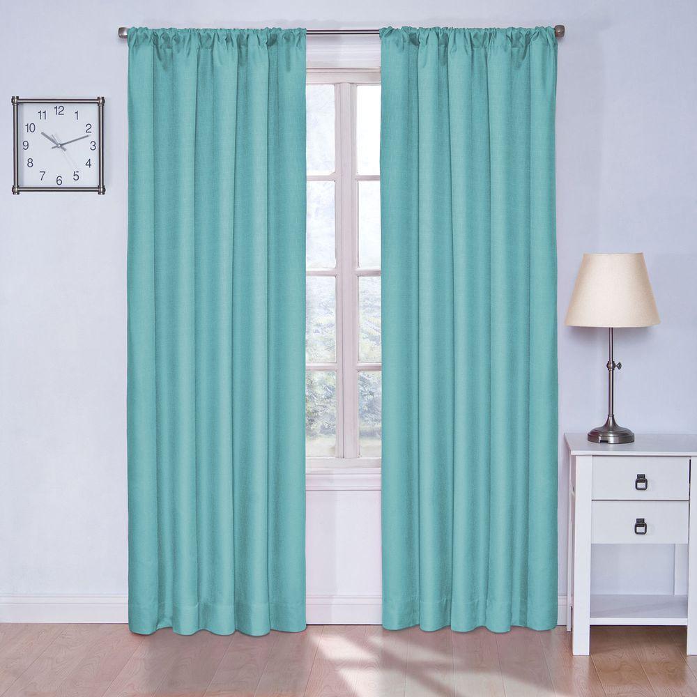 Eclipse Kendall Blackout Turquoise Curtain Panel, 63 in. Length10707042X063TUQ  The Home Depot