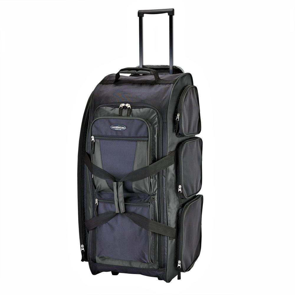 upright duffel bag with rollers