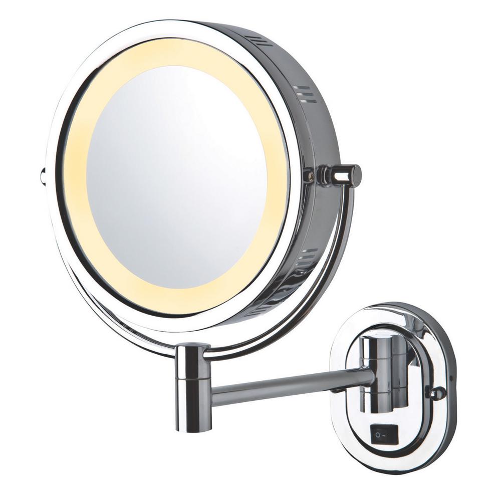Chrome Jerdon Makeup Mirrors Bathroom The Home Depot 14