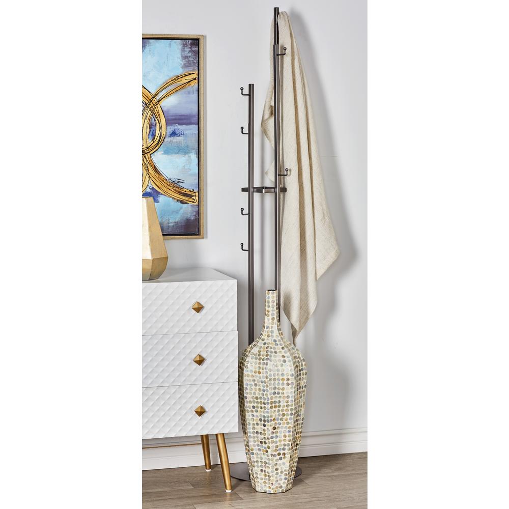 Silver Iron Standing Coat Rack