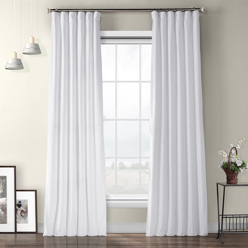 Exclusive Fabrics Furnishings Pillow White Plush Velvet Curtain