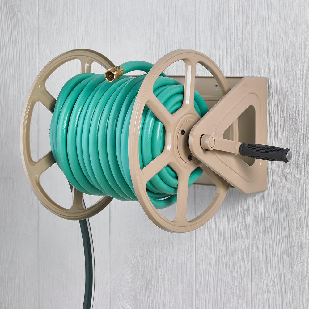 Hampton Bay Commercial Wall Mount Hose Reel 709 The Home Depot - Metal Garden Hose Reel Home Depot Hampton Bay Commercial Wall Mount Hose Reel 709 The Home Depot - Metal Garden Hose Reel Home Depot