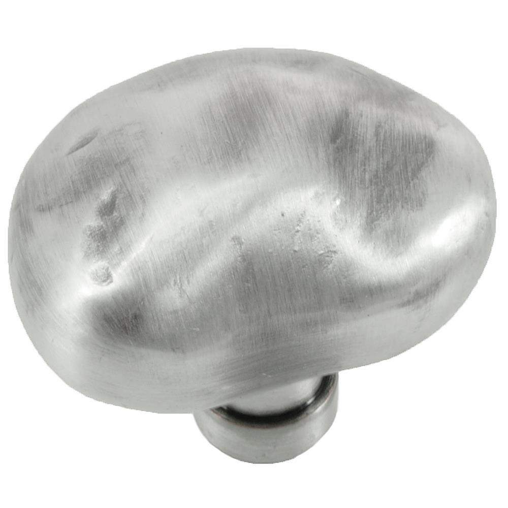 MNG Hardware 11/2 in. Satin Silver Antique Potato Knob14211 The