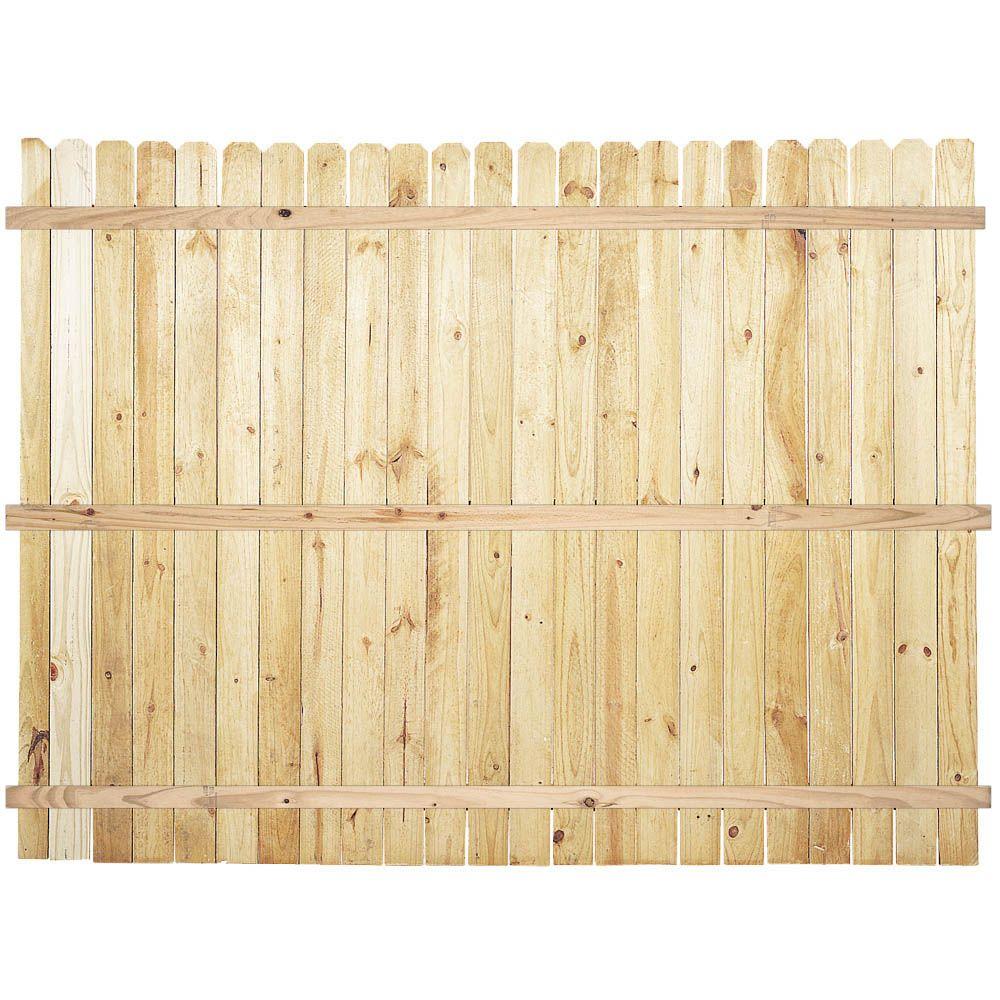 6 Ft H X 8 Ft W Pressure Treated Pine Dog Ear Fence Panel 0307050 The Home Depot