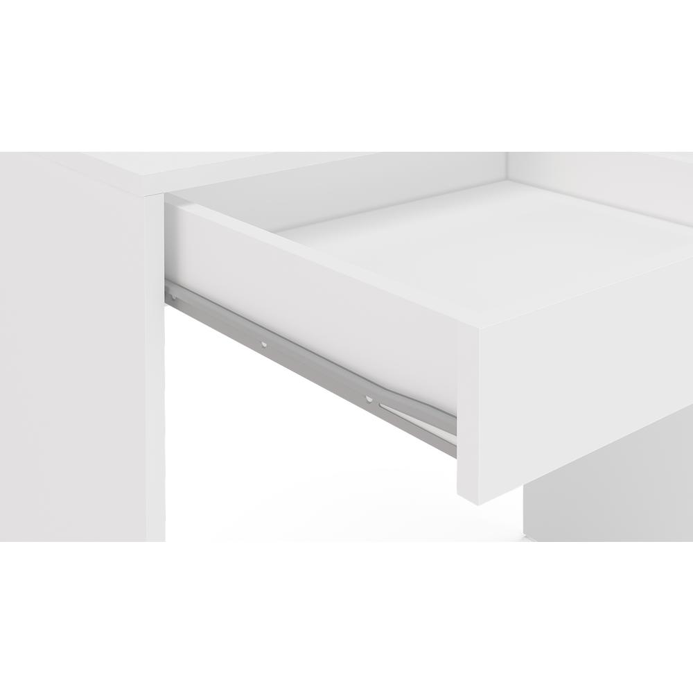 Crimson White Melamine Compact Desk With 2 Drawers 1604470007