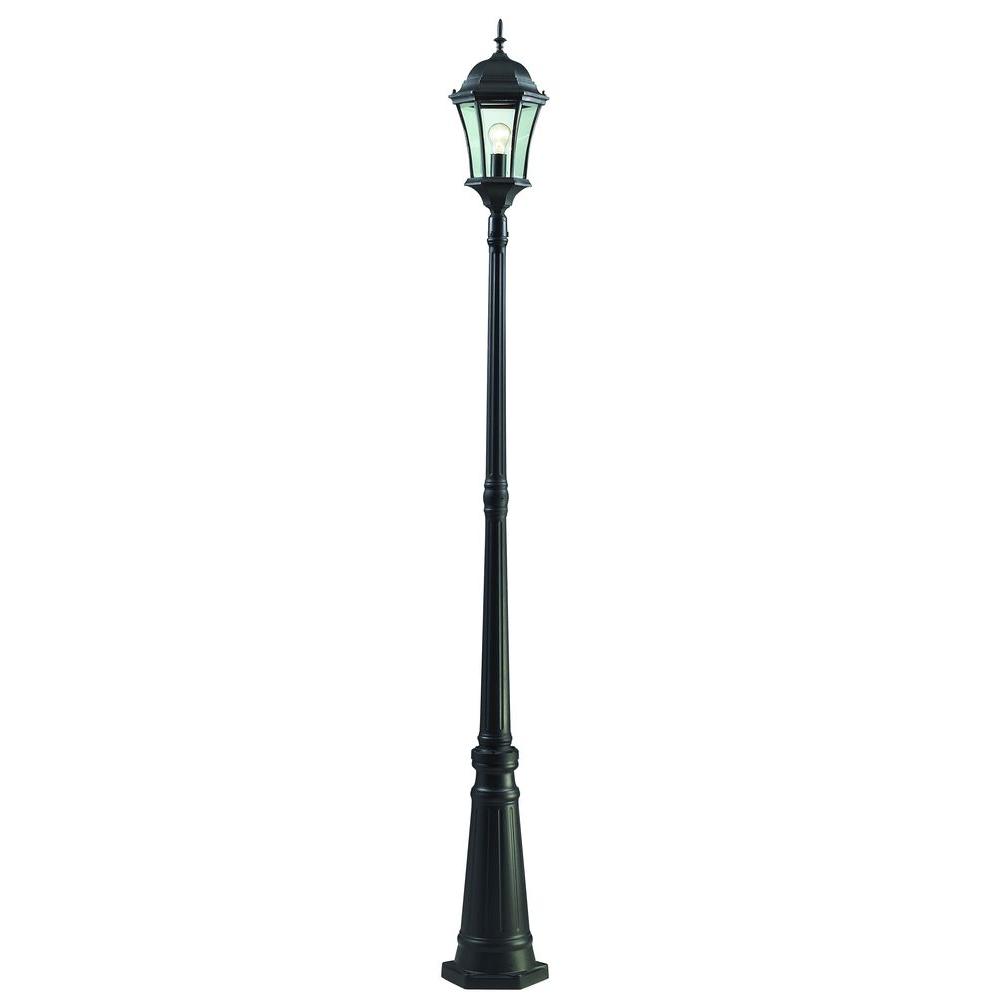 Post Lighting Outdoor The Home Depot Wakefield 1 Light Black Classic Outdoor Lamp Post