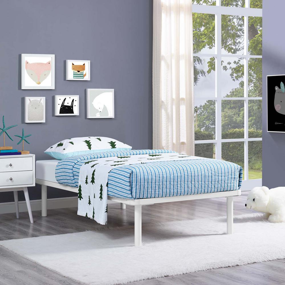 Modway Rowan White Twin Platform Bed Frame Mod 5547 Whi The Home Depot