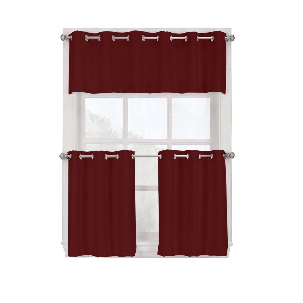 Lichtenberg Semi Opaque Paprika Montego Grommet Kitchen Curtain Lichtenberg Semi Opaque Paprika Montego Grommet Kitchen Curtain Tiers 56 In W X