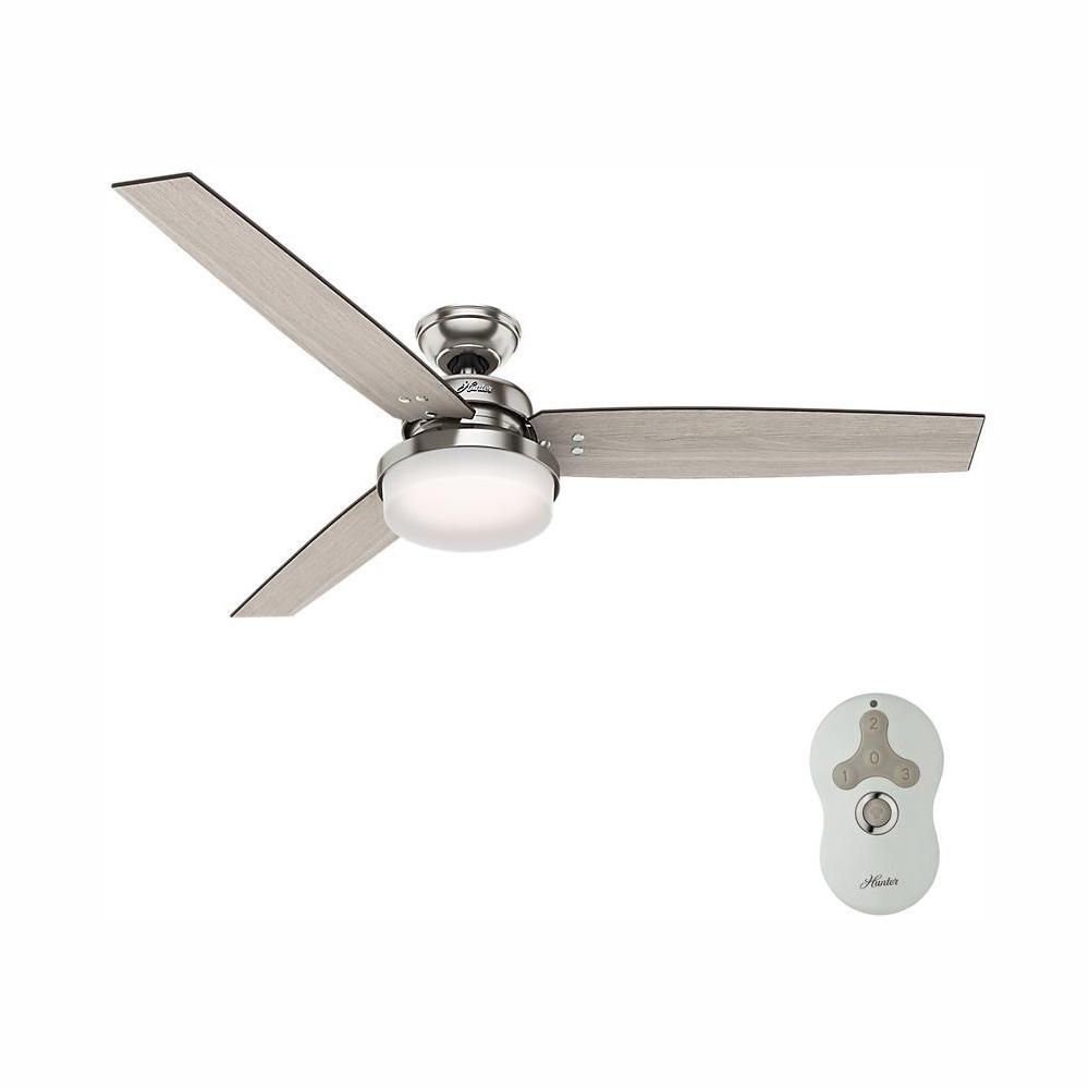 Hunter Sentinel 60 In Led Indoor Brushed Nickel Ceiling Fan With