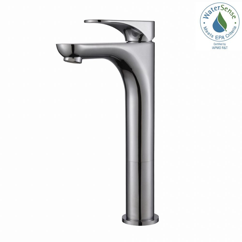Kraus Aquila Single Hole Handle Vessel Bathroom Faucet In Kraus Aquila Single Hole Handle Vessel Bathroom Faucet In Chrome