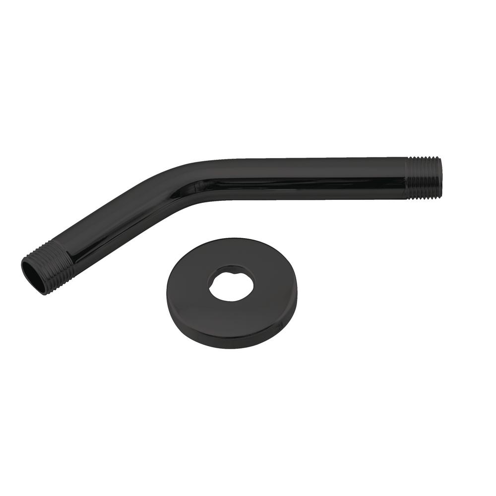 Westbrass 8 In Wall Mount Shower Arm With Standard Sure Grip Flange Matte Black D301 1 62 The