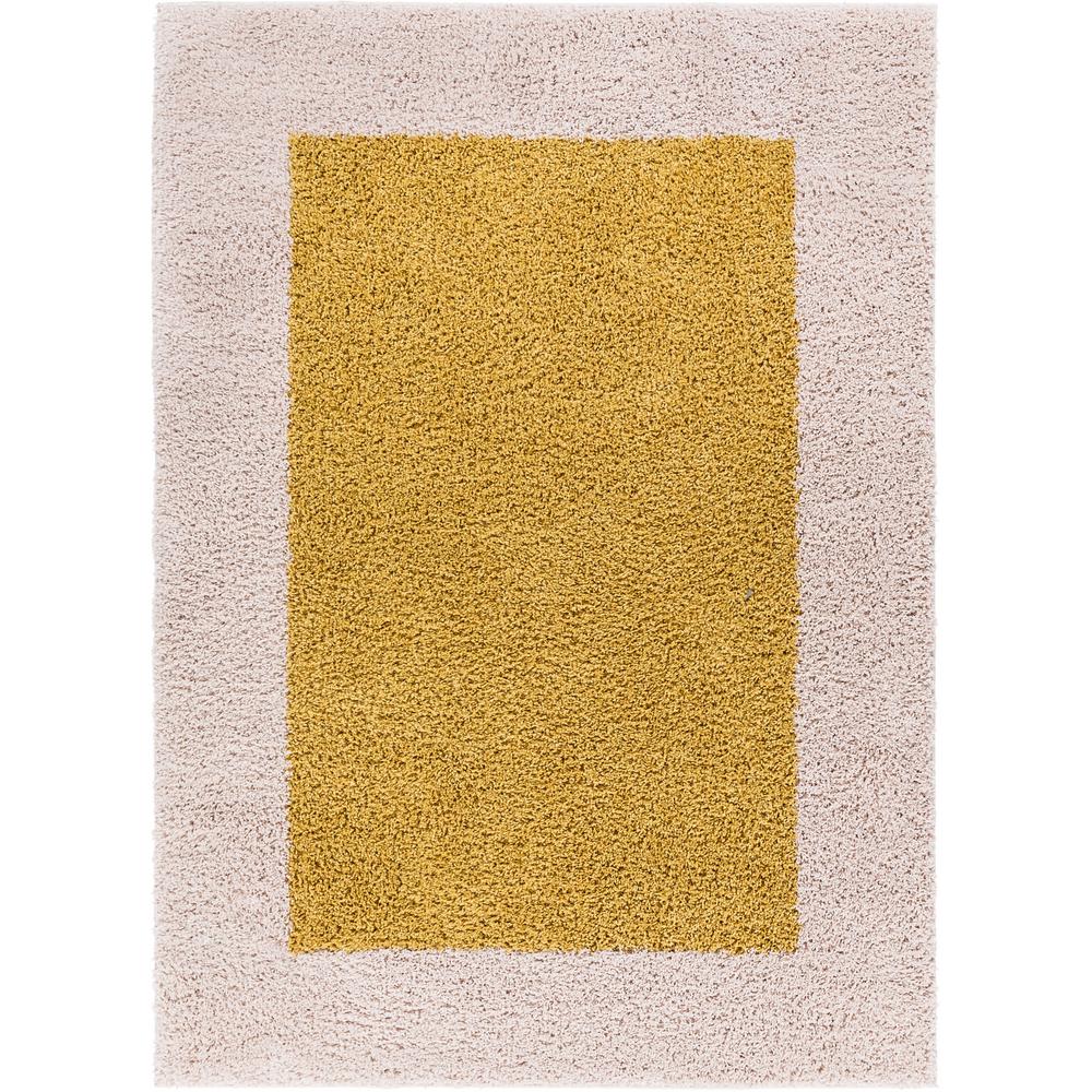 Well Woven Madison Cozumel Gold 3 Ft X 5 Modern Solid Color Border Chic Area Rug