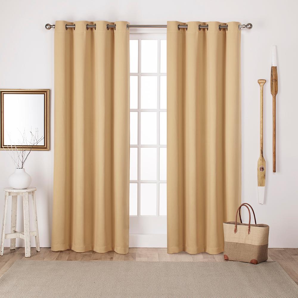 Sateen 52 In W X 108 In L Woven Blackout Grommet Top Curtain