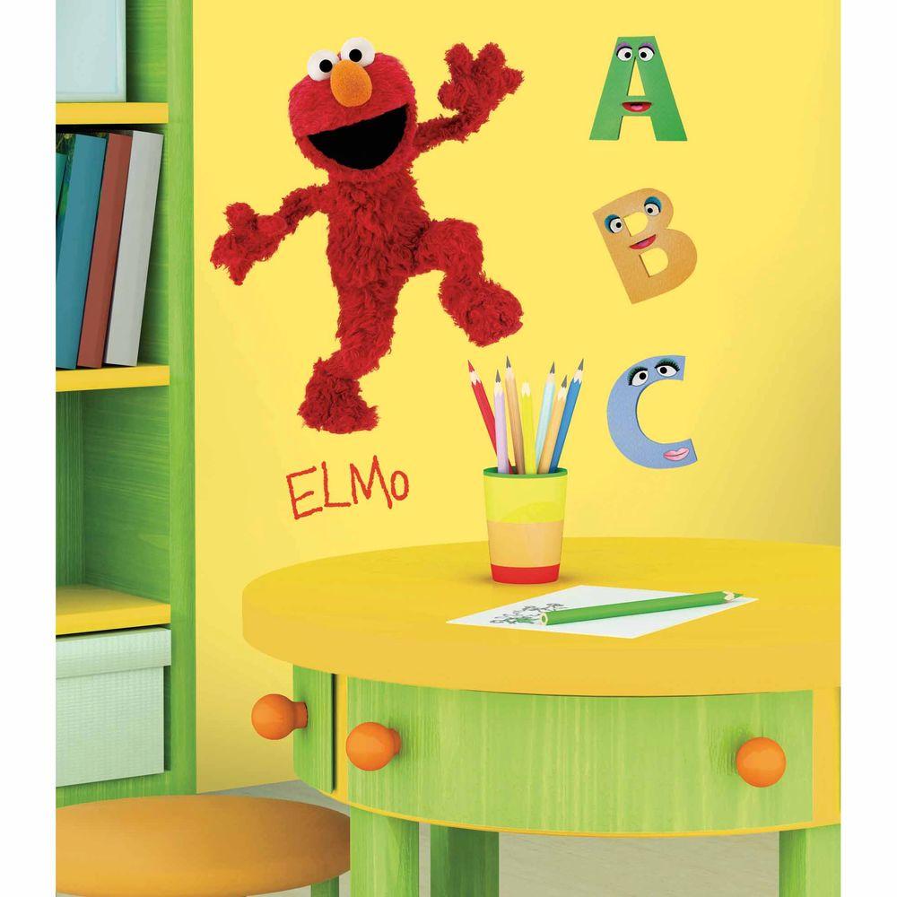 5 In X 11 5 In Sesame Street Elmo Peel And Stick Giant Wall Decal 10 Piece