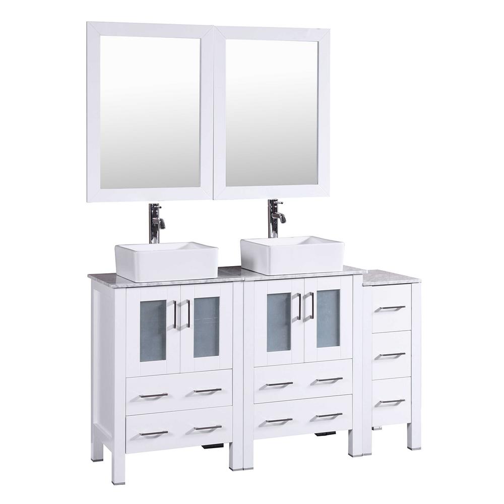 Bosconi 48 in. Double Vanity in Gray with Vanity Top in Black with