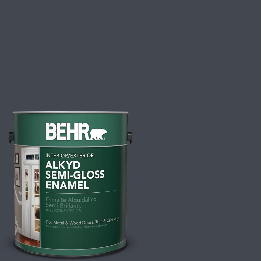 BEHR Premium Plus Ultra 1gal. N4907 Ink Black SemiGloss Enamel Interior Paint375301 The