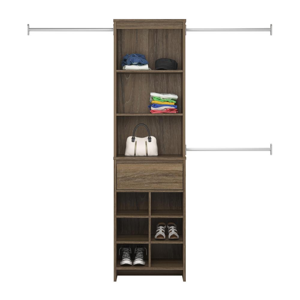 Ameriwood Home Adult Closet System In Weathered Oak Hd31810 The