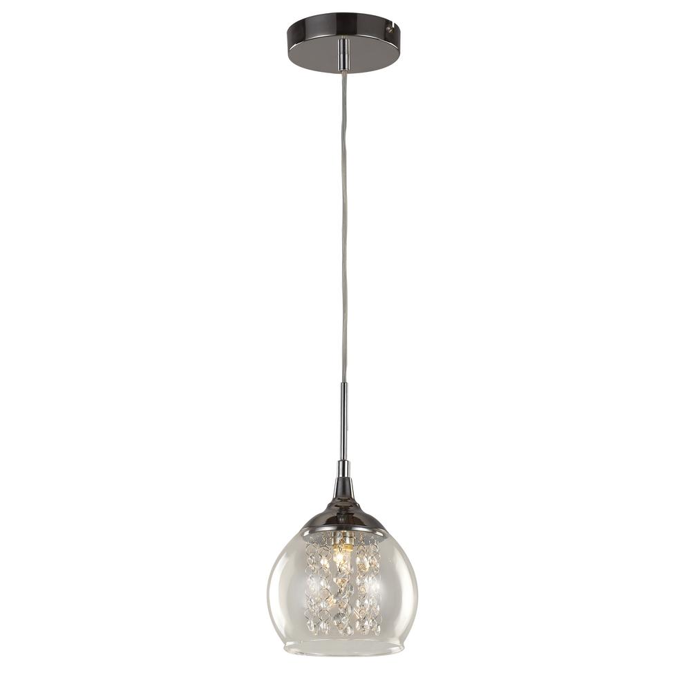 Mini Halogen Pendant Lights Lighting The Home Depot Amore 1 Light Polished Chrome Pendant