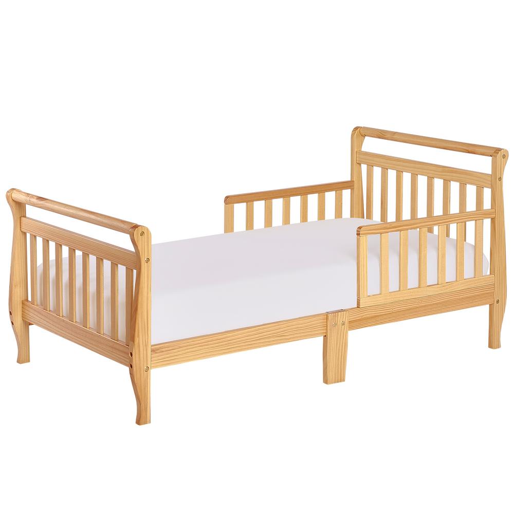 Dream On Me Natural Toddler Adjustable Sleigh Bed-642-N - The Home Depot