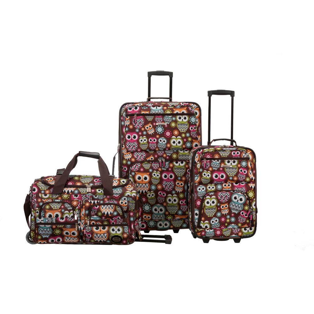 Rockland Rockland Expandable Spectra 3-Piece Softside Luggage Set, Owl ...