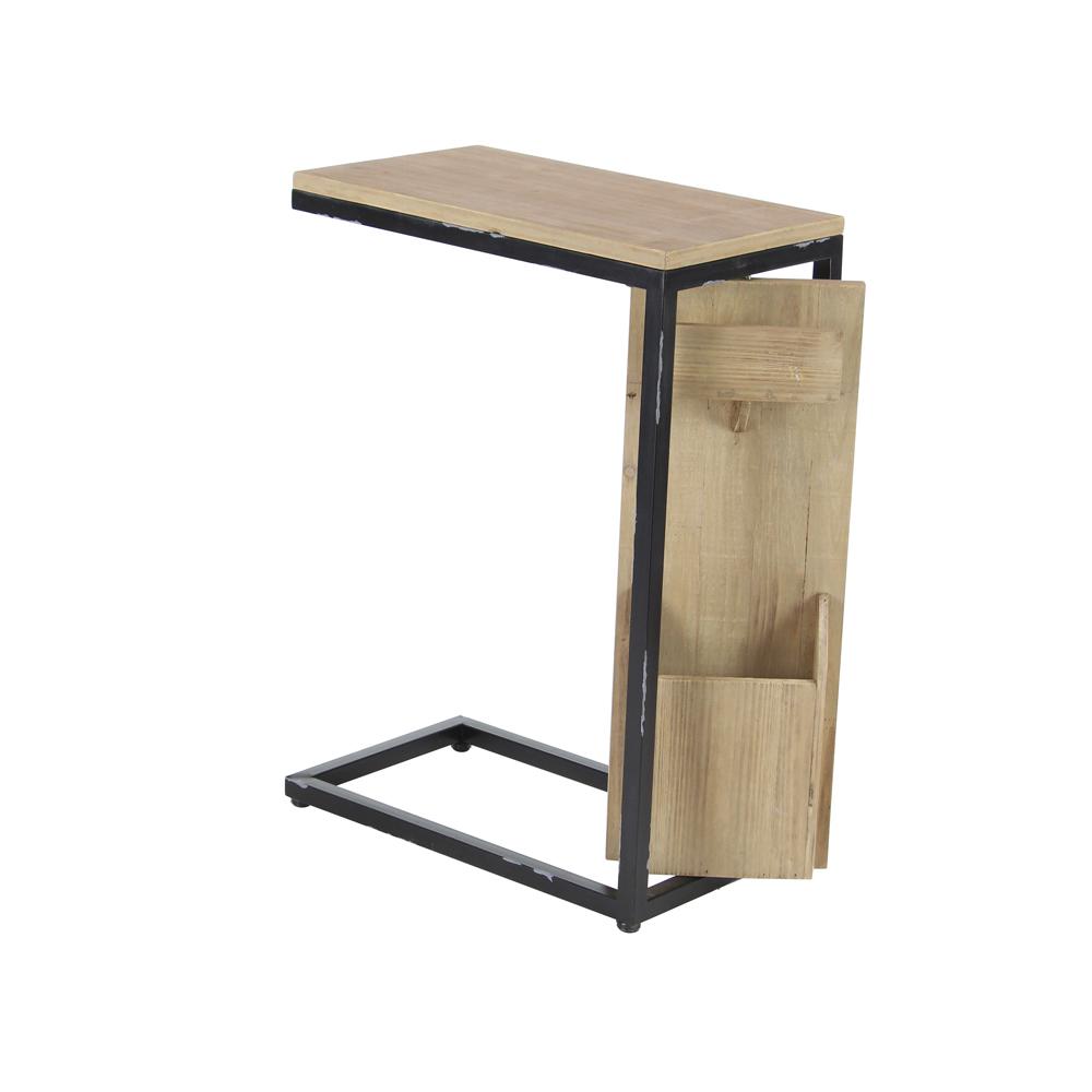 Litton Lane Brown C Shaped Multipurpose Side Table With