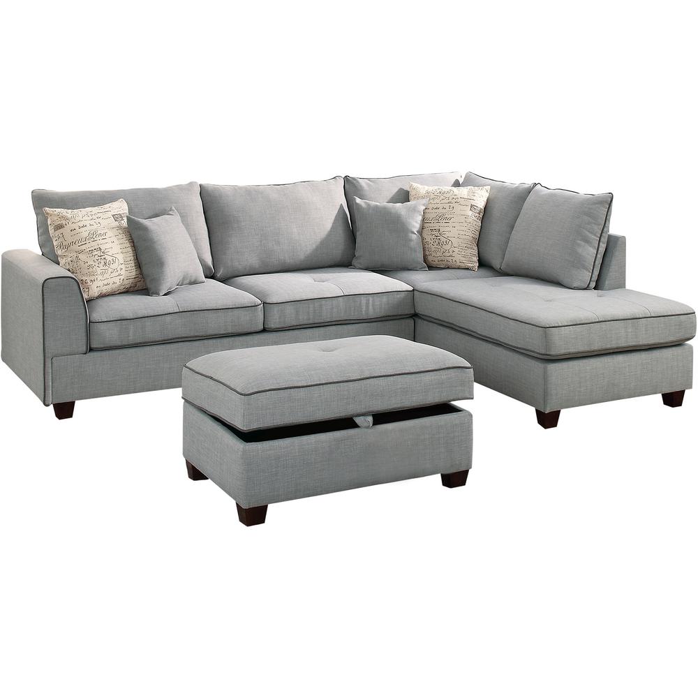 Venetian Worldwide Siena 3 Piece Sectional Sofa In Light