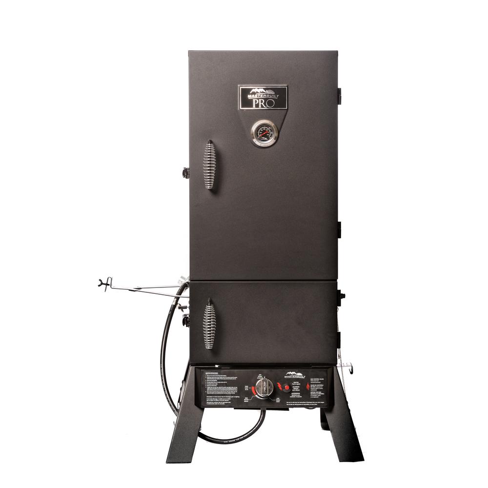 Charcoal Propane Smoker 2 in 1 Fuel Smoke Meats All Year Dual Door Wood