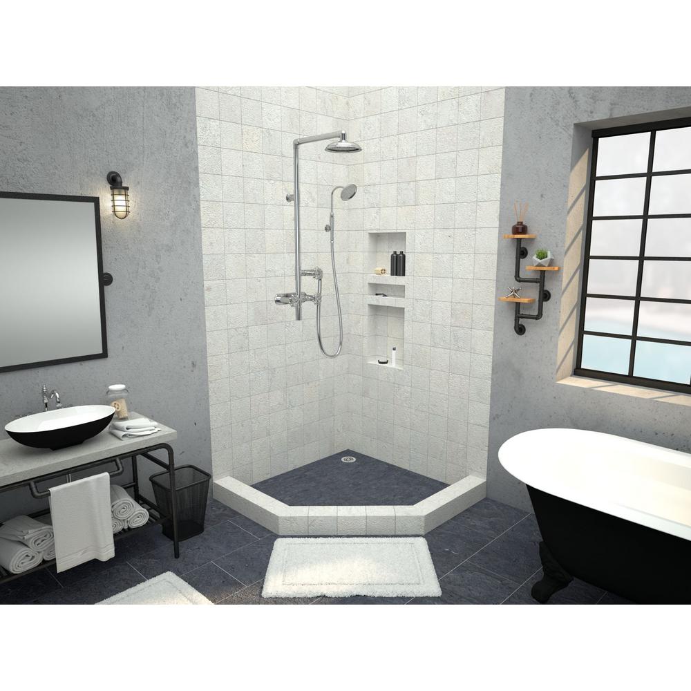 Tile Redi Neo 40 In X Angle Shower Base With Back Neo Angle Shower Base