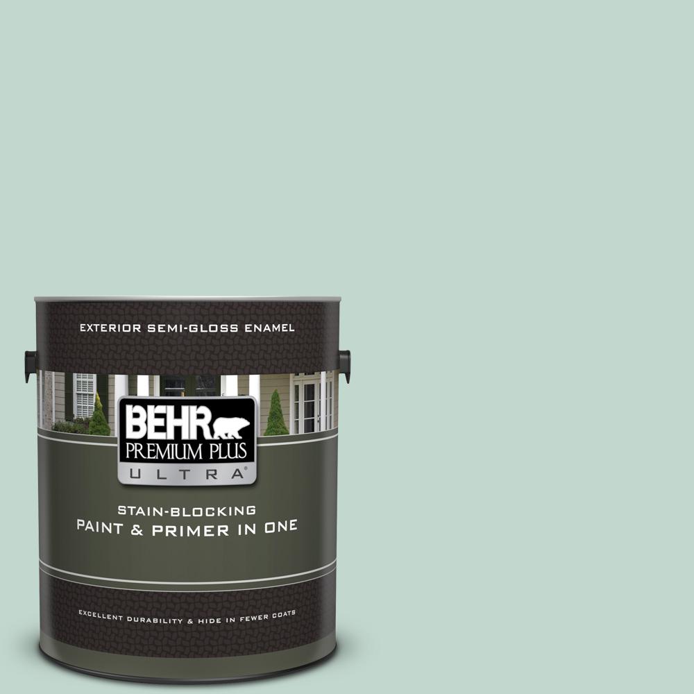 BEHR Premium Plus Ultra 1 gal. 470E3 Aqua Smoke SemiGloss Enamel