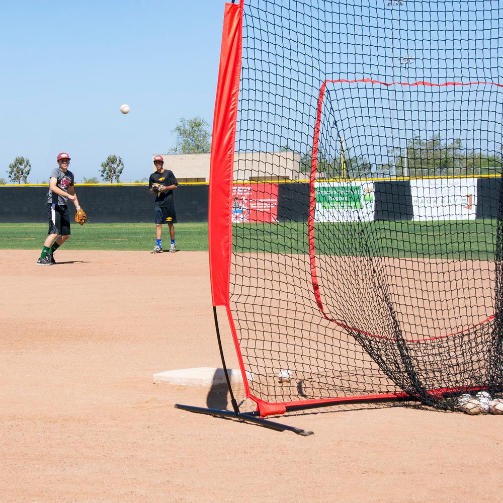 Baseball Softball Practice Hitting Batting Training Net 7x7 Ft Bow Frame W/Bag