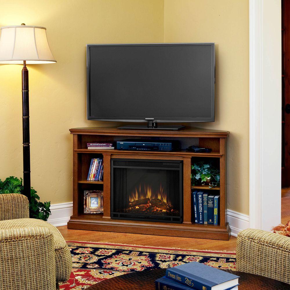 Real Flame Churchill 51 In Corner Media Console Electric