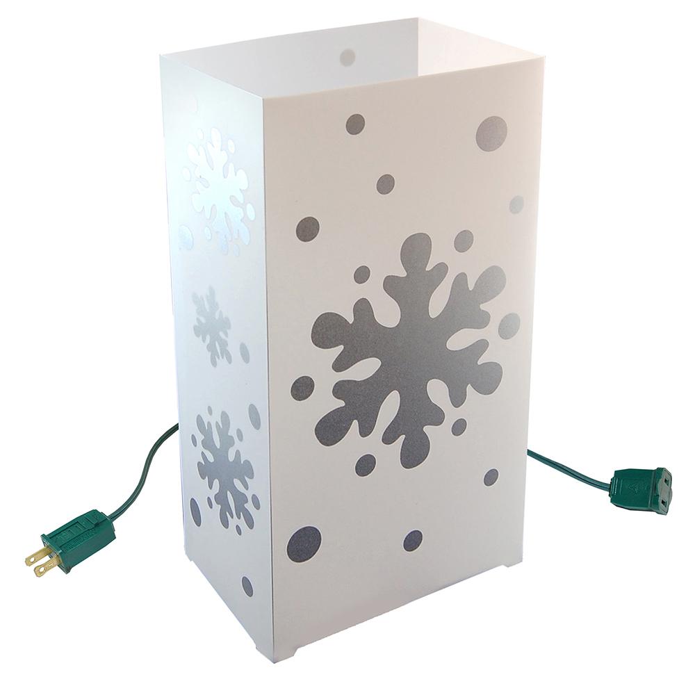 Lumabase Path Lights Yard Stakes Outdoor Snowflake Electric Luminaria Kit Set Of 10