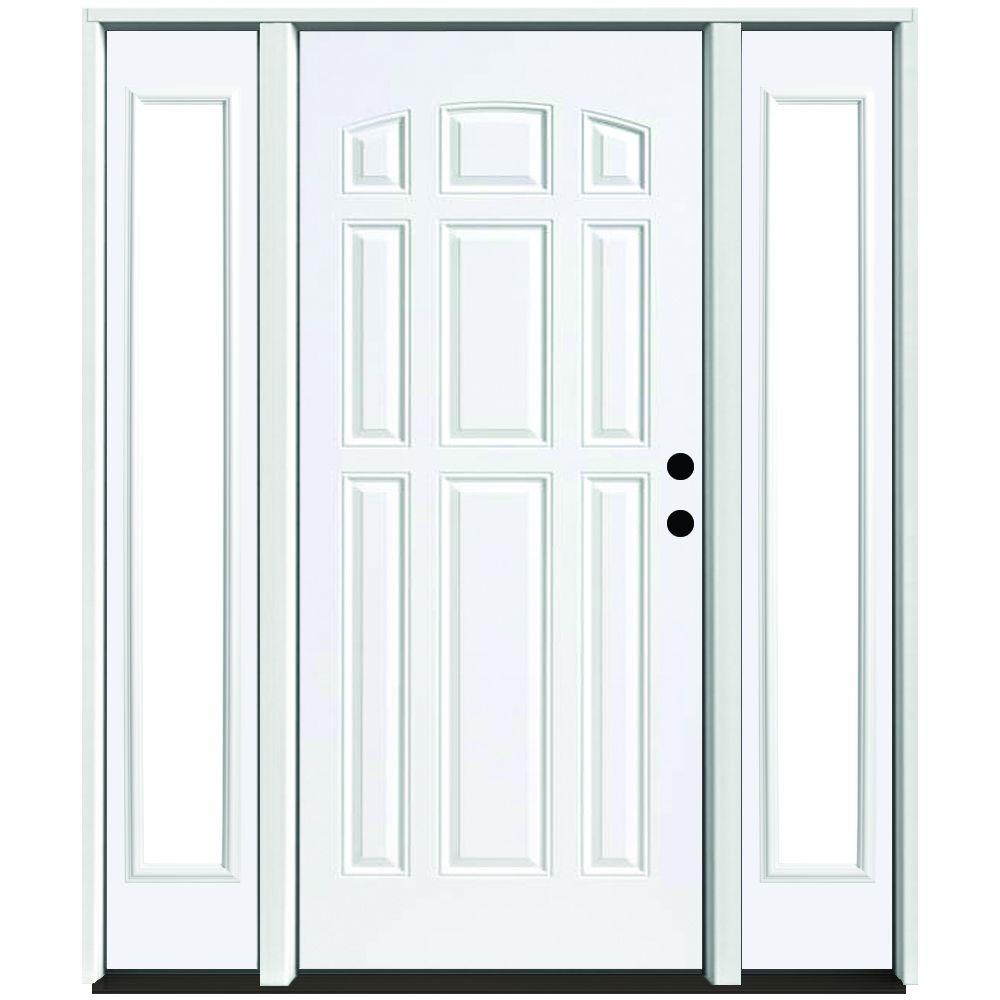 Steves Sons 64 In X 80 In 9 Panel Primed White Left Hand Steel