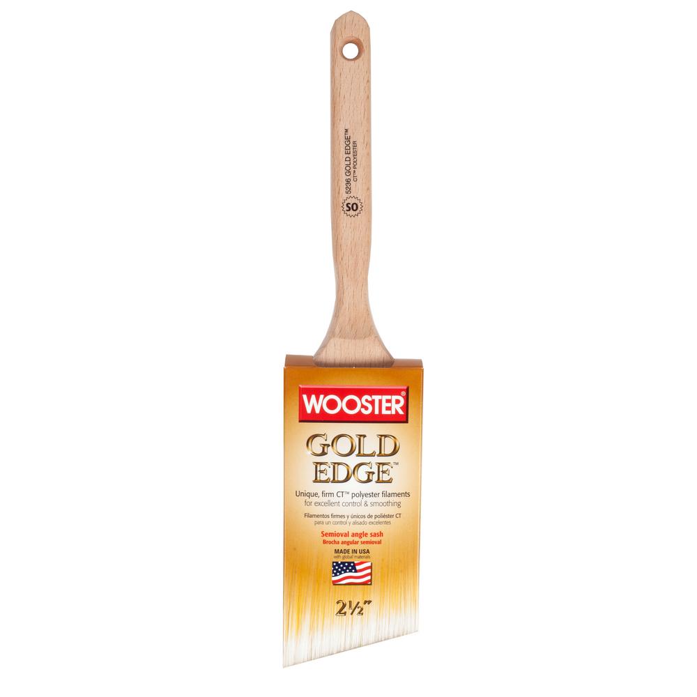 Wooster 21/2 in. Gold Edge Polyester Semioval Angle Sash Brush