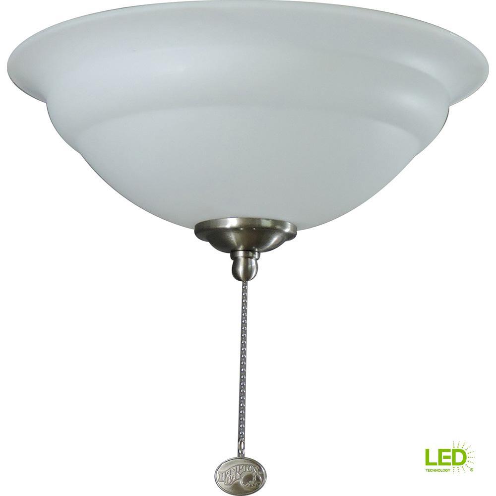 Hampton Bay Altura LED Ceiling Fan Light Kit, Brushed Nickel Or Oil Rubbed Bronze