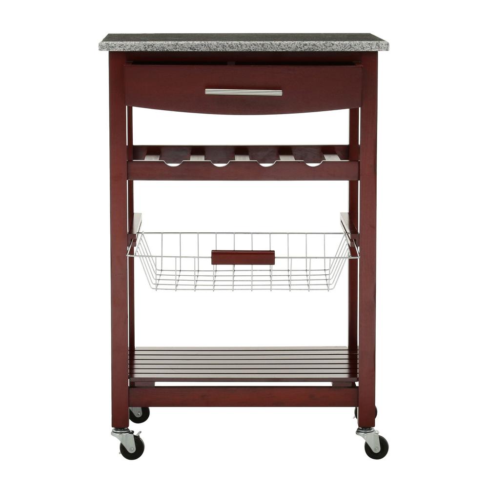 LINON Kitchen Island Granite Top 44037WENGE01KDU The Home Depot