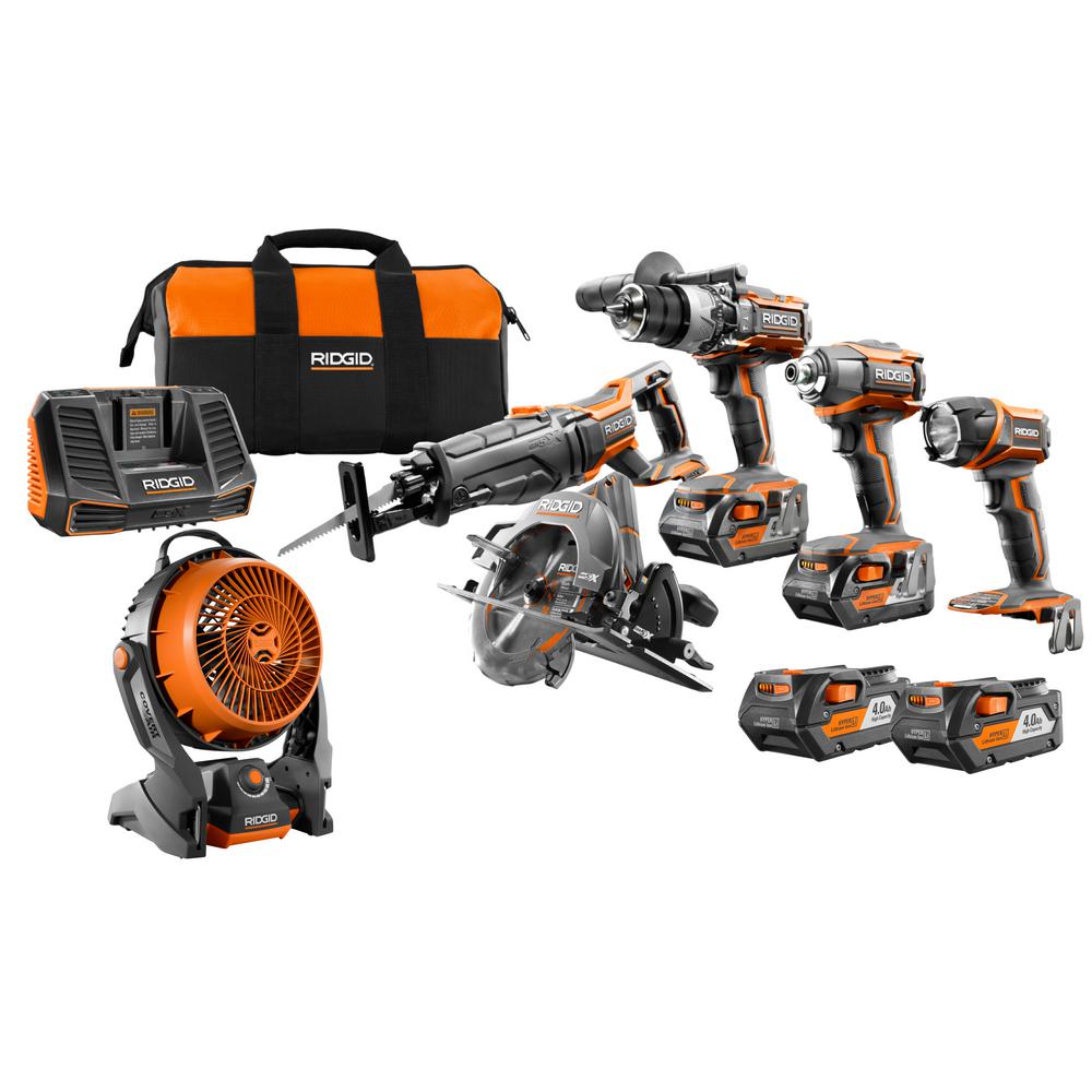RIDGID Power Tool Combo Kits Power Tools The Home Depot