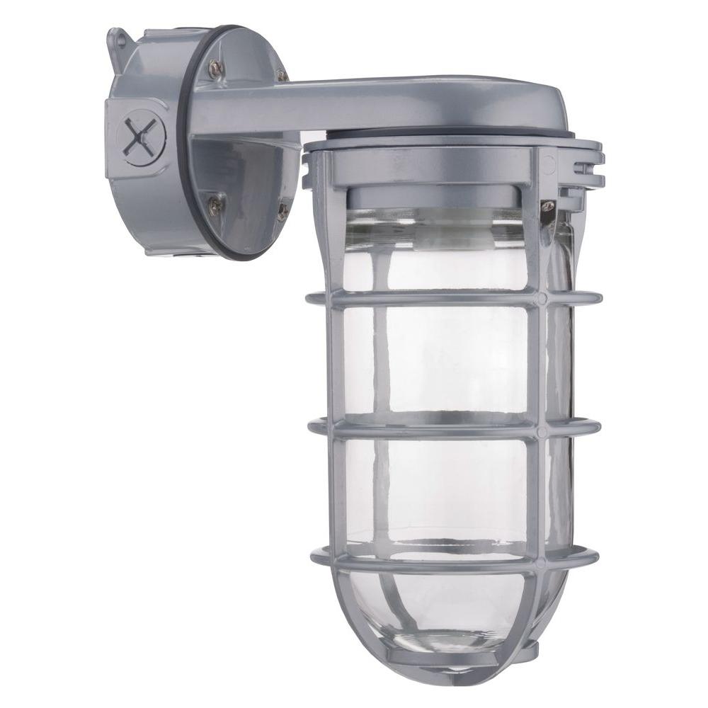High Pressure Sodium Outdoor Lighting The Home Depot Outdoor Gray High Pressure Sodium Wall Mount Utility Vapor Tight Security Light