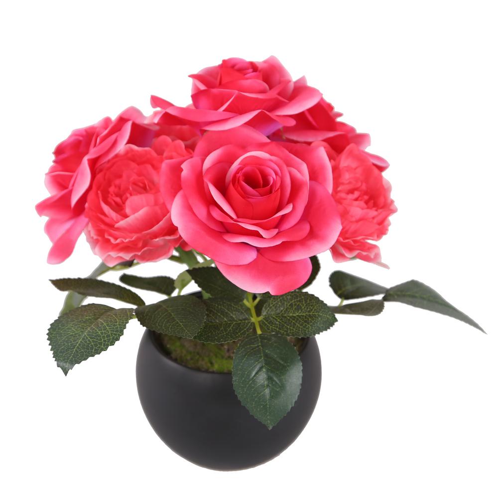 National Tree Company 8 in. Potted Pink Rose Flowers-NF8-5882P-8 - The  Home Depot